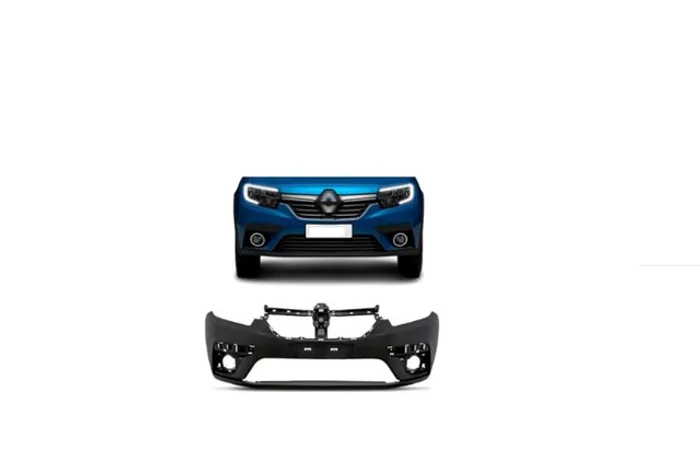 Para-Choque Dianteiro Logan / Sandero Cor: Preto Liso P/ Pintura Marca:R2A Ano:2019/2022