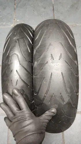 Par Pneu Usado Pirelli ANGEL 120/70-17 E 160/60-17