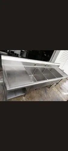 Pia aço inox 304L com 3 cubas