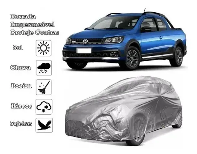 Capa Cobrir Carro Saveiro - Forrada / Impermeável - Sol / Chuva