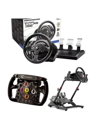 Volante Thrustmaster T300RS GT + Volante Ferrari + Suporte SGT Extreme