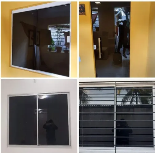 Revestimento fumê em portas e janelas de vidro em geral