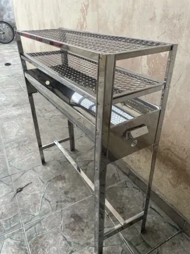 Churrasqueira Espetinho de Aço Inox 28X80cm