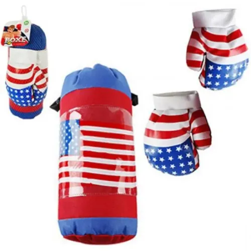 Kit Saco De Pancadas E Luva De Boxe Infantil Usa