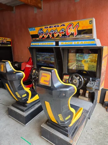 Fliperama Arcade SEGA corrida Super GT dupla Original no estado