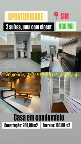 Leo vende, casa Sim, 3 suítes, closet, goumert.