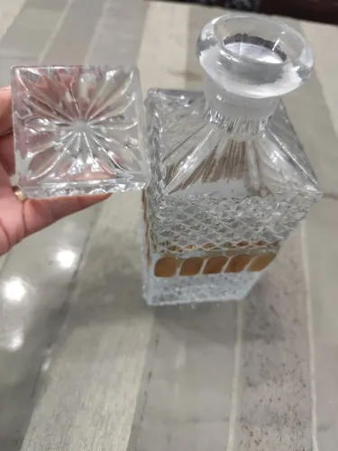 Decantador Vintage de Cristal trabalhado em ouro 14,Elegante