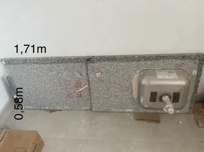 Bancada granito cozinha com cuba