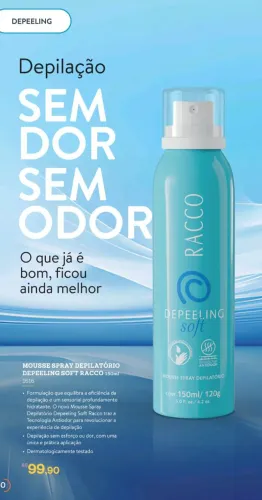 Mousse Spray Depilatório Depeeling Soft Racco 150ml
