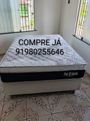 BASE + COLCHÃO CASAL PREMIUM- NOVO E LACRADO COM ENTREGA GRÁTIS