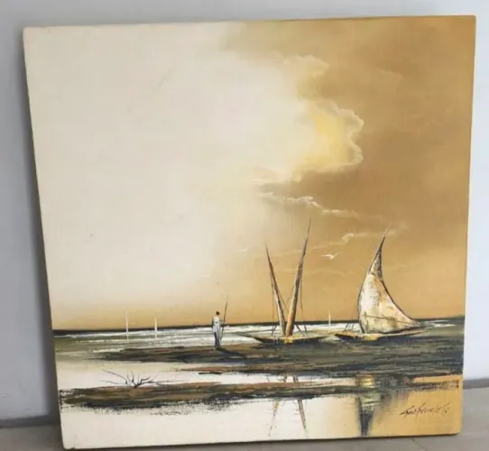 Quadro Pintura a óleo da praia de Pipa RN. 40x40