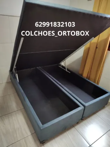 Box baú queen size no tecido corino ou suede