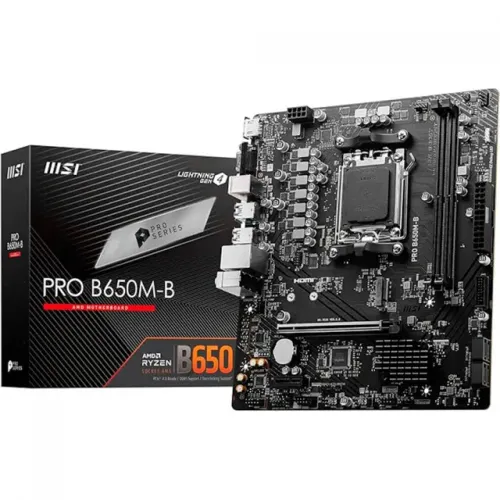Placa Mãe MSI PRO B650M-B, AMD AM5, mATX, DDR5, Nova, Lacrada 