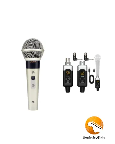 Conversor Microfone Sem Fio,48v/0V Uhf Transmissor Receptor + Microfone DLS-8 IGREJA