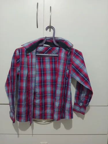 Camisa xadrez infantil tam: 7/8 anos
