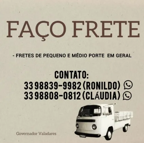 Fretes em Governador Valadares