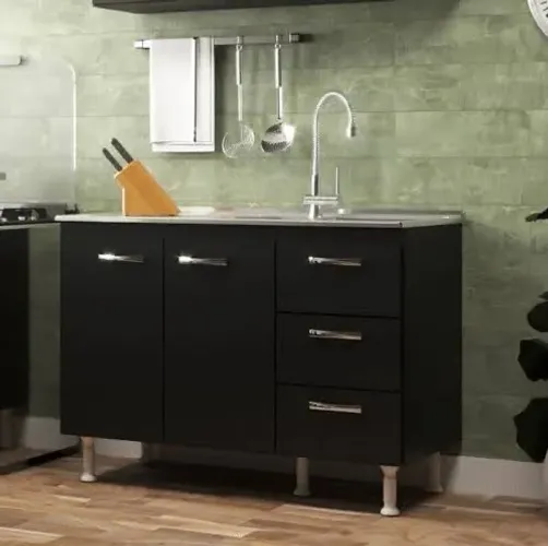 Balcão para pia evidências 120CM cor : PRETO ENTREGA HOJE !!!
