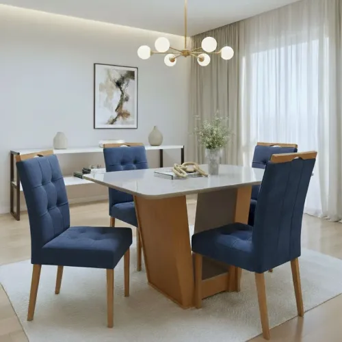 Mesa de Jantar com 4 Cadeiras Luna tt76
