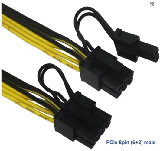 Pci-e 6 Pinos 2x 8 Pinos Adaptador Fonte Modular 8 Pinos Vga