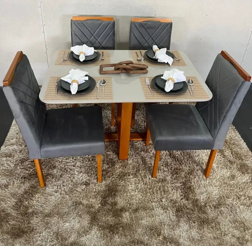 Mesa de jantar com 4 cadeira MADEIRA MACIÇA PROMOÇÃO DE JUNHO