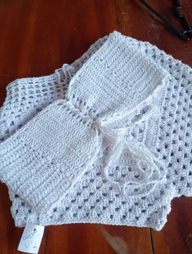 PROMOÇÃO!!! Conjunto short cropped croche
