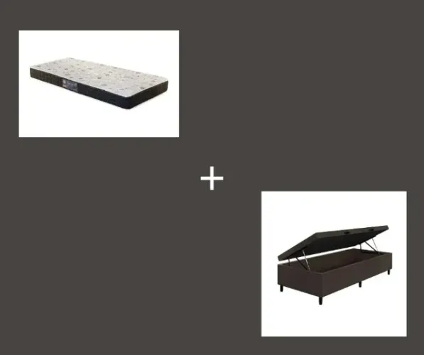 Colchão Premium Solteiro + Base Baú