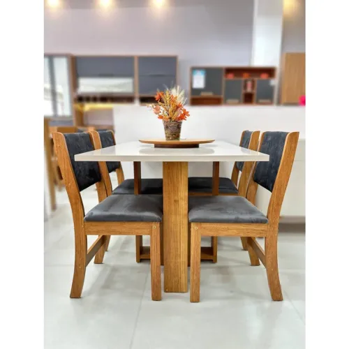 Mesa de Jantar Magic 1.20x0.80 com 4 Cadeiras- Produto Novo