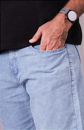 Bermuda Sarja Logo Azul Claro - Tamanho 38,40,42,44,46 ou 48