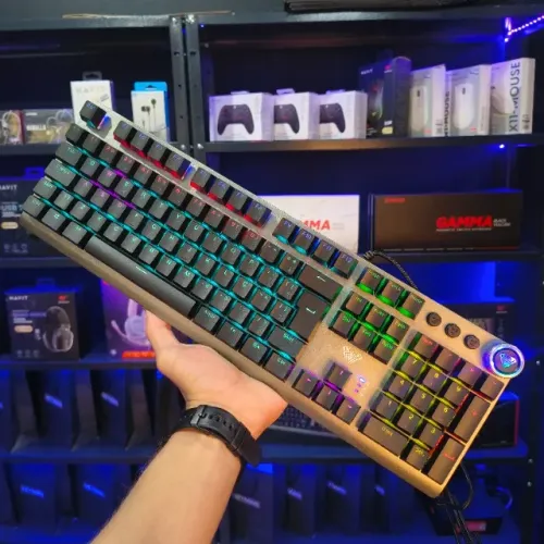 Teclado mecânico Gamer Aula F 3018 Iluminação Rainbow Switch Azul
