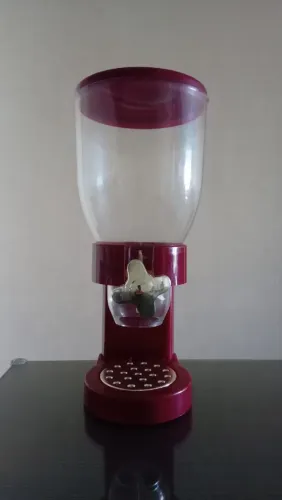 Dispenser de Cereais e/ou Alimentos Secos - Vermelho Escuro - Dosador Manual Único