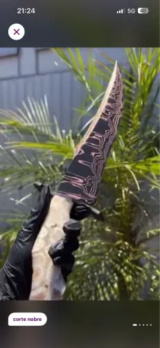 Faca Bowie Damasco Tiger