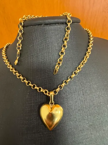 Conjunto Elo Português de ouro 18k procedência garantia eterna