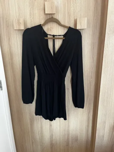 Macacão preto curto com manga São João , inverno