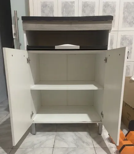 Armário de Cozinha Bartira Completo + Balcão Auxiliar - Motivo Mudança