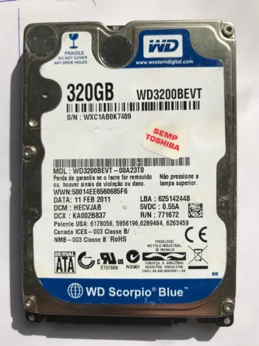 HDs 2,5" 320GB 9,5mm e 7mm (Slim) 06 unid. SAÚDE 100% LEIA A DESCRIÇÃO.