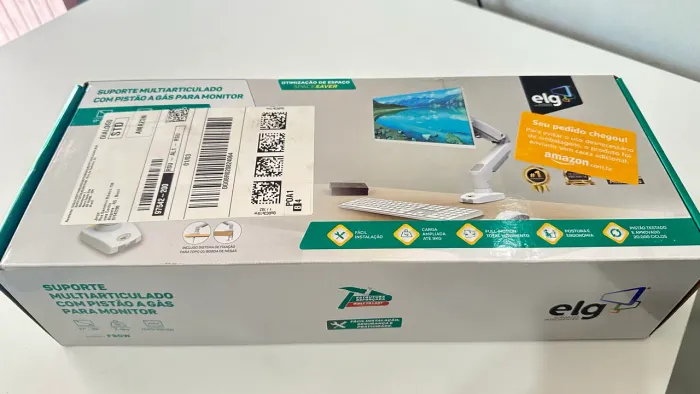 BRAÇO ARTICULADO ELG PARA MONITOR BRANCO! 