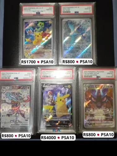Cartas Pokémon Graduadas PSA 10 Originais em Japonês