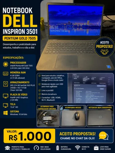 Notebook Del inspiron 3501