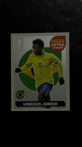 Figurinha Extra Sticker Vinícius Júnior Prata Copa do Mundo 2026 Panini