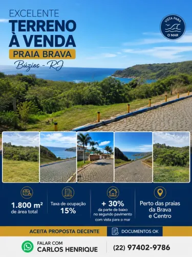 Excelente terreno a venda na Praia Brava com vista mar.