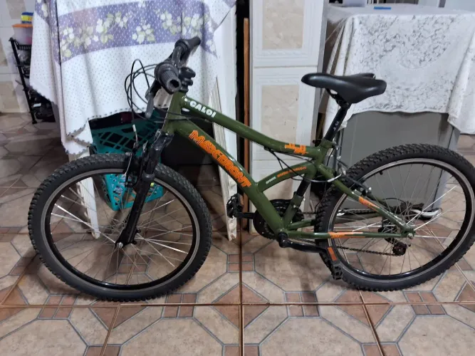 BICICLETA ARO 24 CALOI MAX FRONT (COR VERDE E LARANJA)