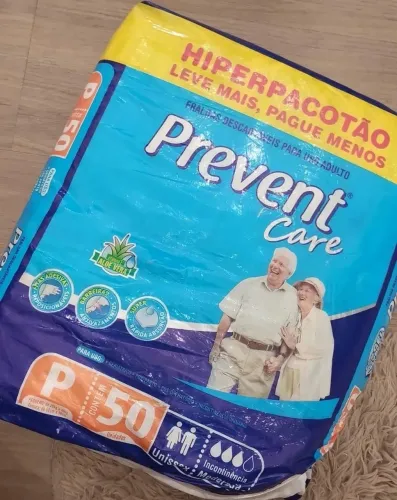 Fralda descartável geriátrica Prevent Care - Hiperpacotão