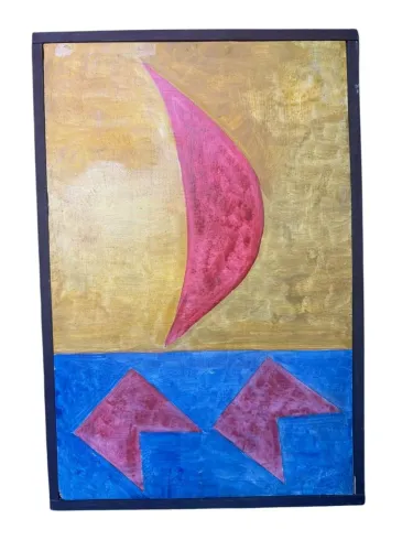 Alfredo Volpi, tempera s/ madeira, 44cm x 29cm,com documento emitido pela filha do artista