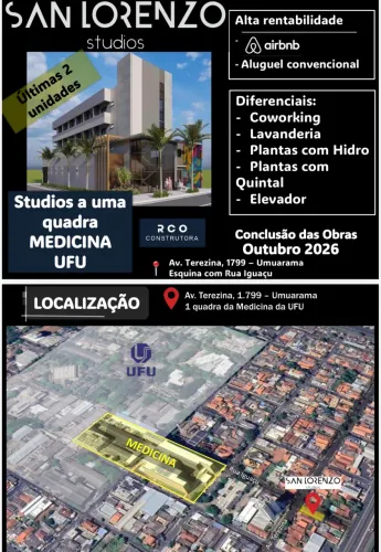 STUDIO EM FRENTE À UFU UMUARAMA PARTICULAR