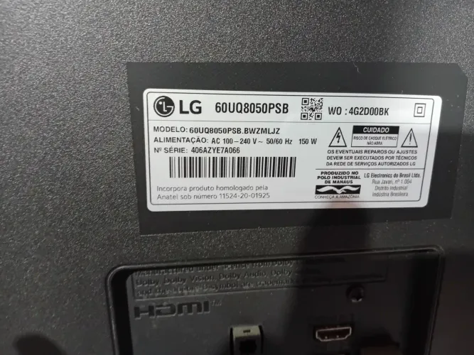 Tv lg 60 polegadas com a tela quebrada 