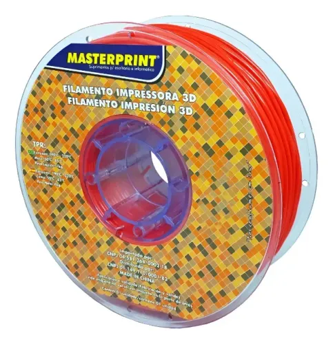 Filamento Impressora 3d Tpr 2.85mm Rolo 1kg Masterprint Cor Vermelho