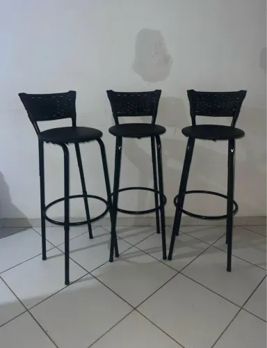3 banquetas aço 80cm