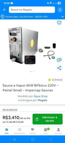 Sauna impercap 6w painel small lacrada na caixa