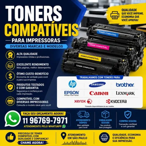 Toner compatível para impressora laser