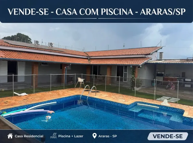 VENDE-SE CASA COM PISCINA EM ARARAS/SP